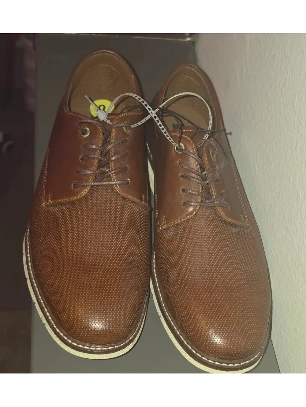 PARKER & SKY MEN'S BROWN PERFORATED OXFORD SNEAKERS CASUAL DRESS SHOES SIZE 10